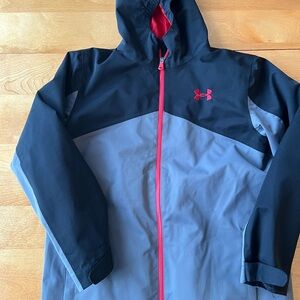 Under Armour Kids Jacket - Black and Gray with Red Accents